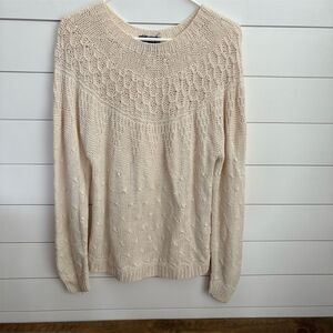 The Woolrich Vintage Women's Ivory Pullover Sweater‎ Size M Silk Cotton Blend